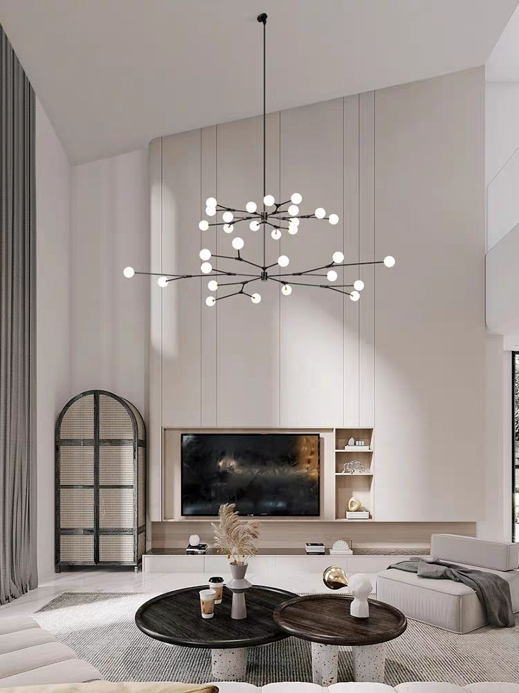The 30-light Branches Chandelier, seen from the front, offers a balanced, sophisticated lighting solution.
