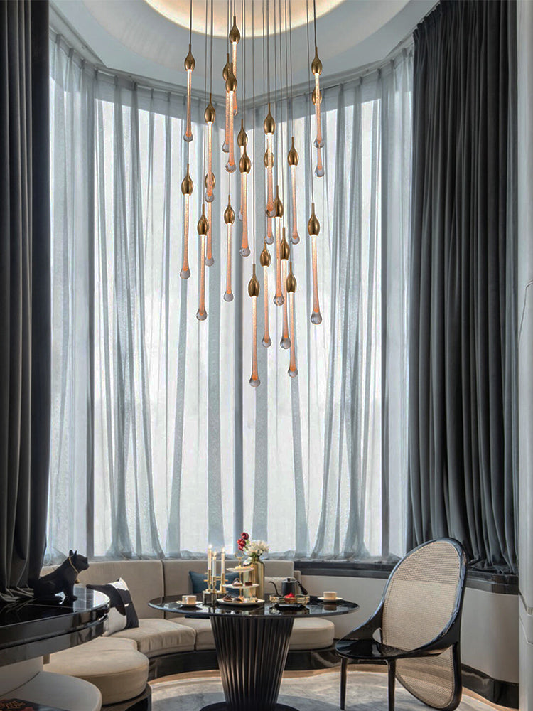 Lifestyle inspiration: The celestial crystal chandelier imparting an aura of serene luxury to a beautifully appointed living area.