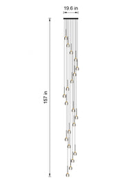 Thumbnail for Illuminated Ethereal Cascade crystal pendant, radiating a brilliant, sparkling glow.