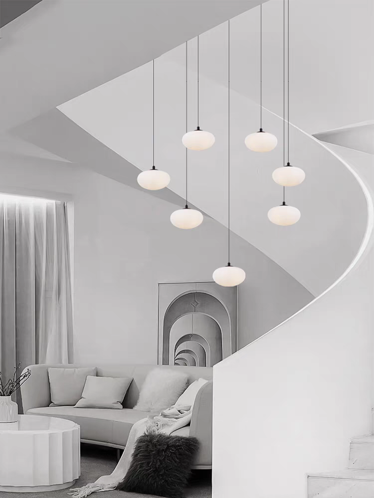 7-light configuration of the chandelier, perfect for intimate modern spaces.