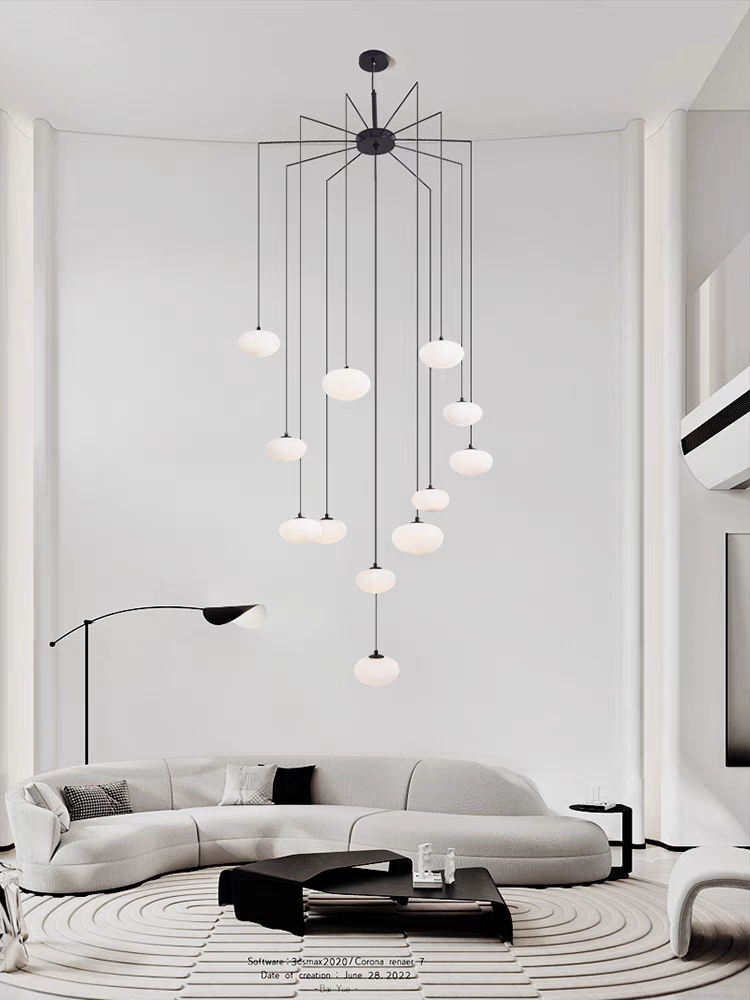 12-light configuration, ideal for larger rooms with a bold, sophisticated look.