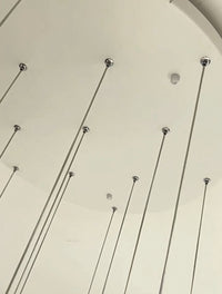 Thumbnail for Detailed view of the durable metal canopy on Nebula Wave Chandelier, designed for secure installation