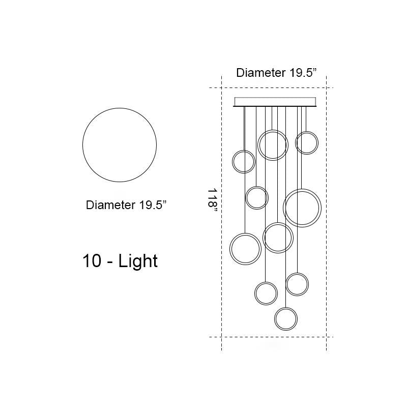 Asymmetrical LED Chandelier | Modern Staircase | Aurorae