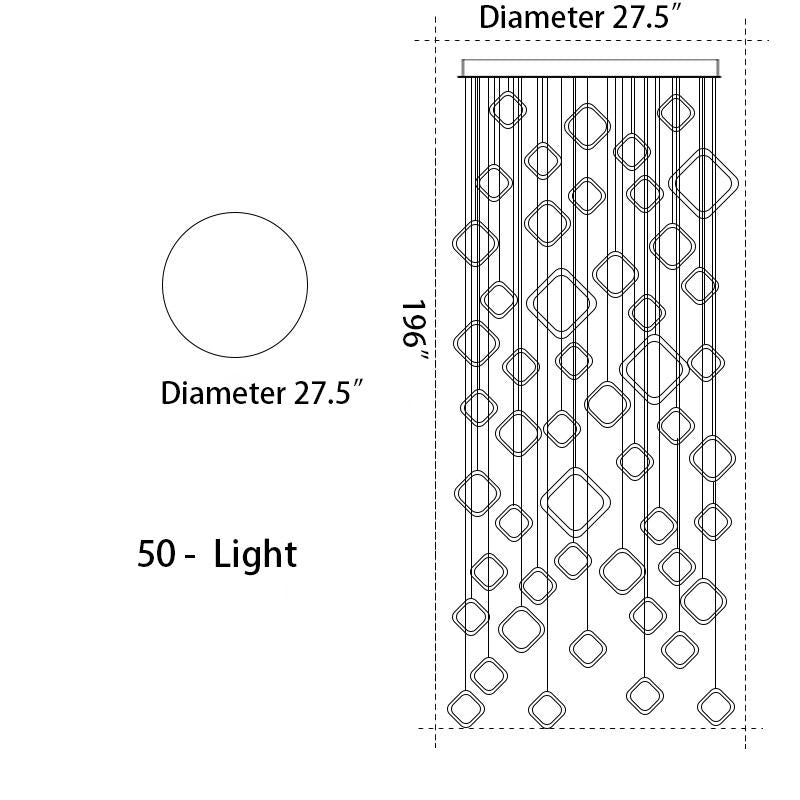 Asymmetrical LED Chandelier | Modern Staircase | Aurorae