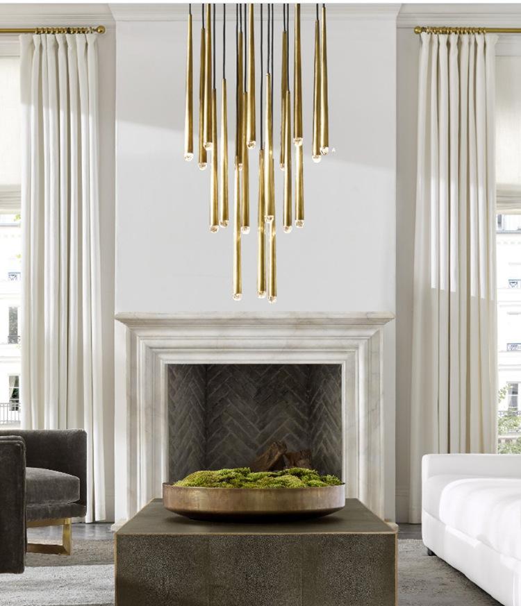 Brushed Brass Round Chandelier