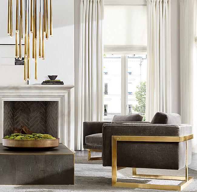 Brushed Brass Round Chandelier | Crystal Glass | Aurorae