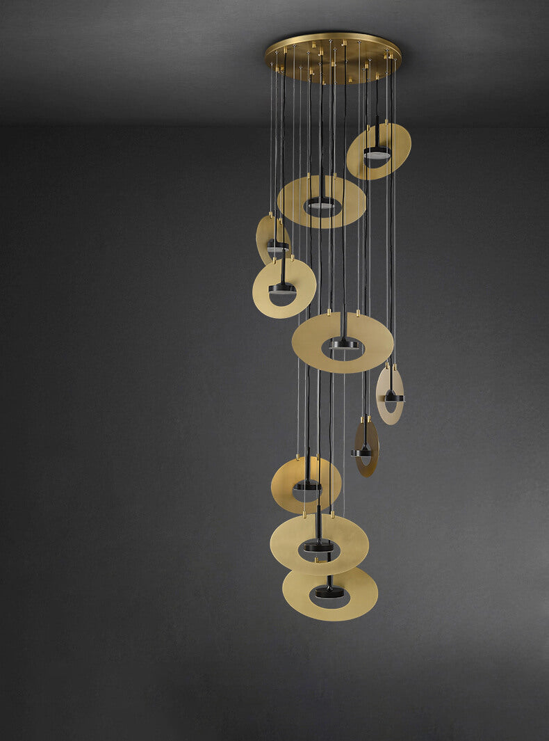 Grand Brass Chandelier | Extra Large Staircase LED | Aurorae