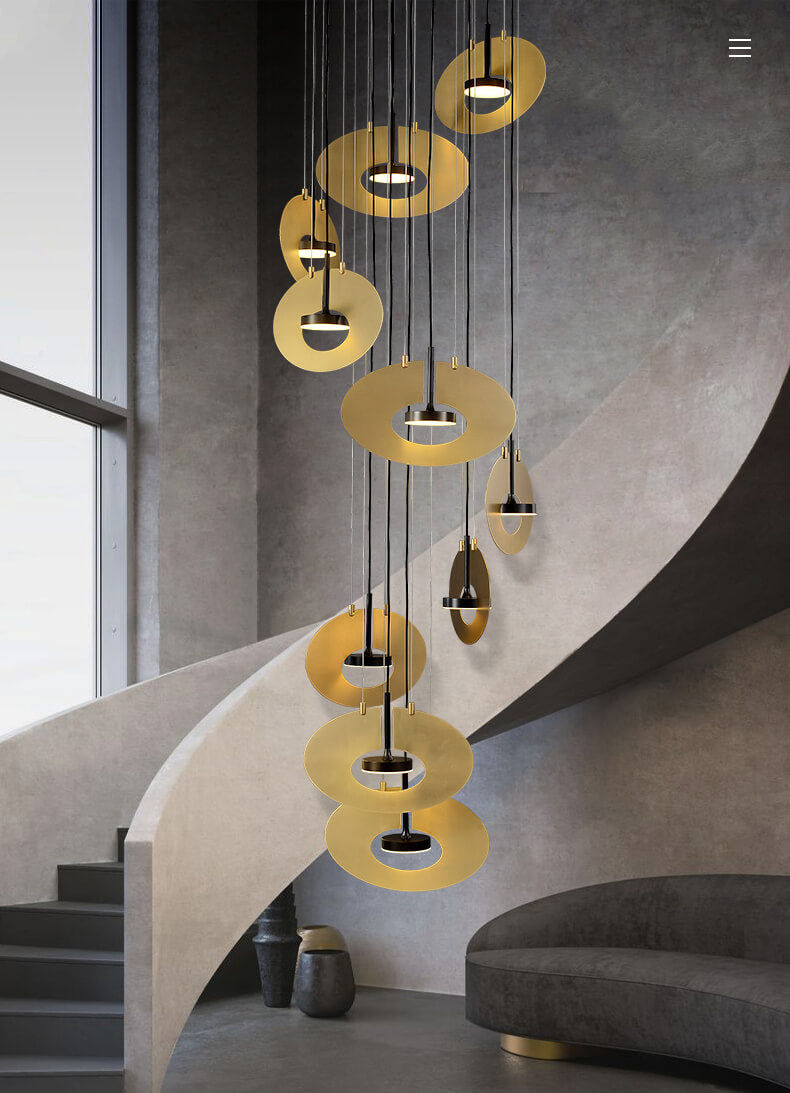 Grand Brass Chandelier | Extra Large Staircase LED | Aurorae