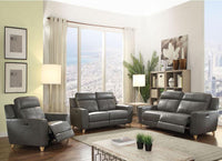 Thumbnail for Cayden Loveseat in Gray Leather-Aire Match