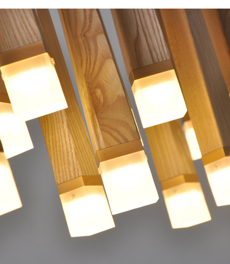 Matchstick Shape Chandelier | Wooden LED | Aurorae