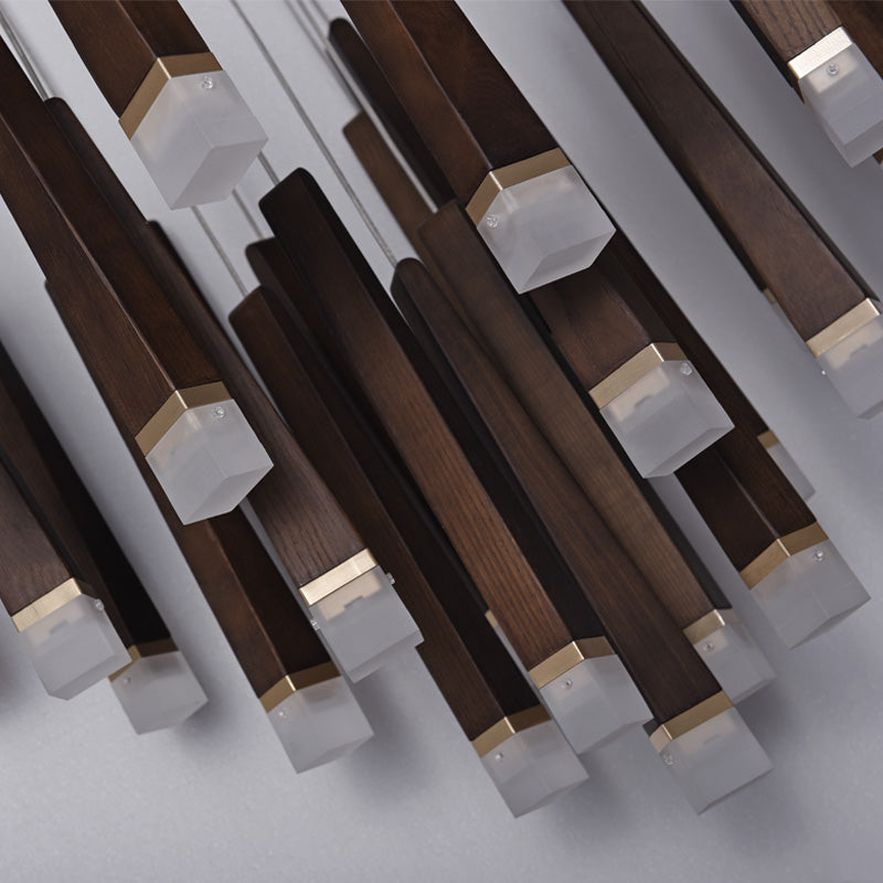 Matchstick Shape Chandelier | Wooden LED | Aurorae
