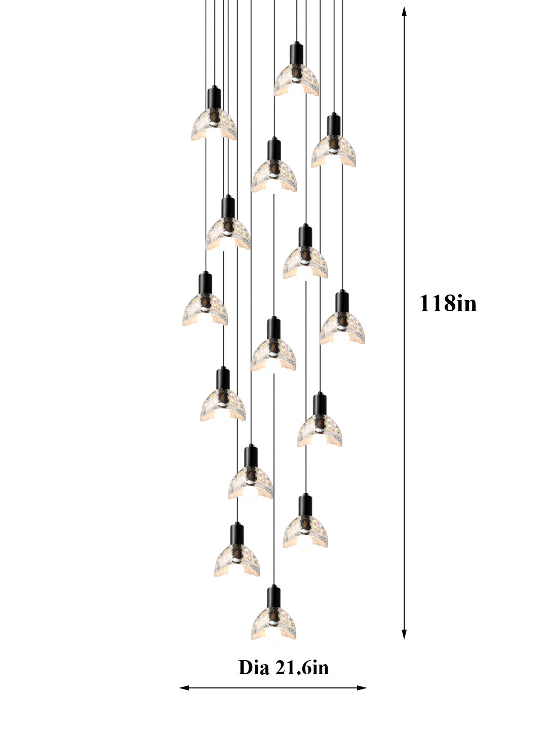 Cluster Glass Chandelier | Hand-Blown LED | Aurorae