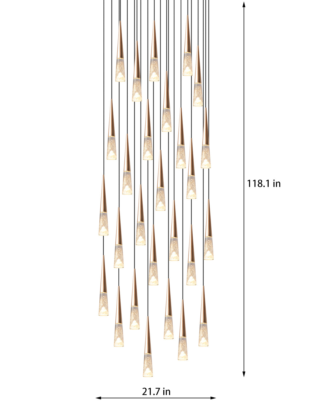 Cluster Iceberg Chandelier | Crystal Glass LED | Aurorae