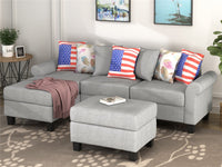 Thumbnail for Contemporary Polyester-blend Upholstered Sofa Sectional | Multiple Pillows