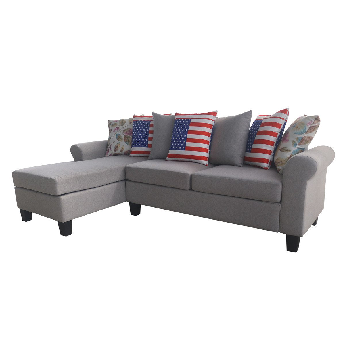 Contemporary Polyester-blend Upholstered Sofa Sectional | Multiple Pillows