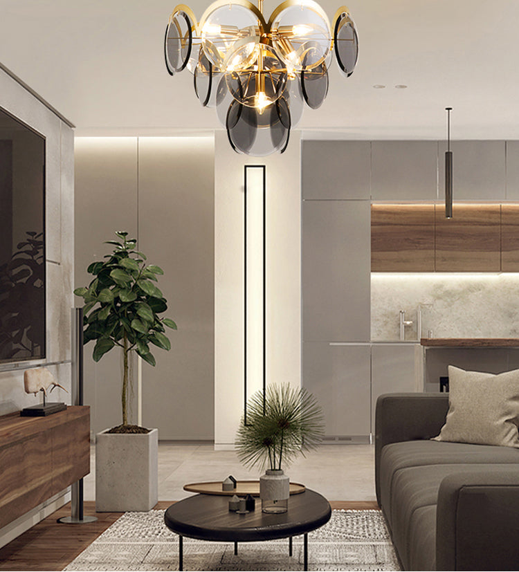 Creative Decoration Glass Chandelier | Brass LED | Aurorae