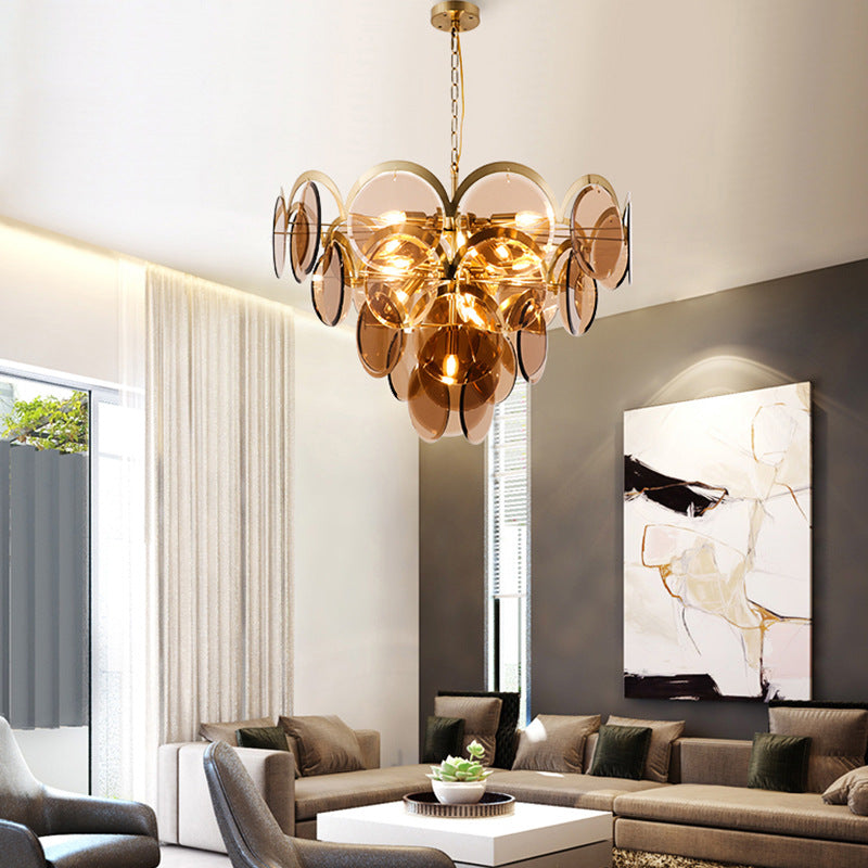 Creative Decoration Glass Chandelier | Brass LED | Aurorae