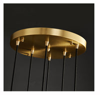 Thumbnail for Close-up of the brass canopy and cables on the 10-light model, showcasing craftsmanship.