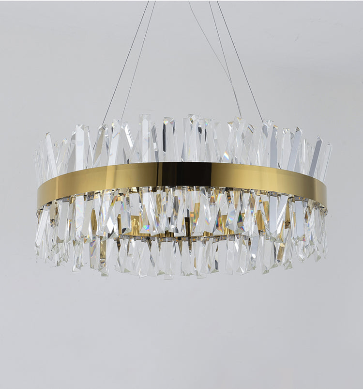 Crystal Circle Chandelier | LED Ring Light | Aurorae