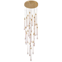 Thumbnail for Focus on the elegant ceiling mount and delicate suspension chains of the grand celestial crystal fixture.