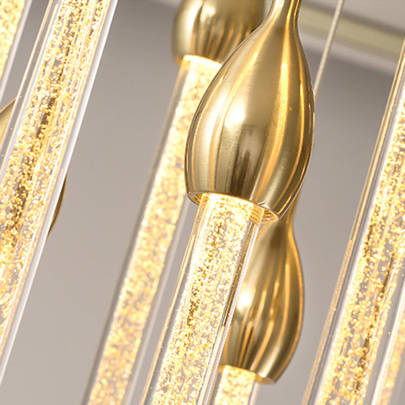 Close-up of the subtle connectors between crystal elements, indicative of the chandelier's quality craftsmanship.