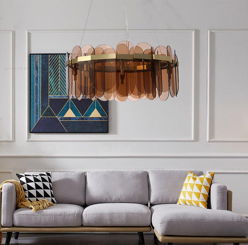 Crystal Glass Chandelier | Sea-Inspired Art LED | Aurorae