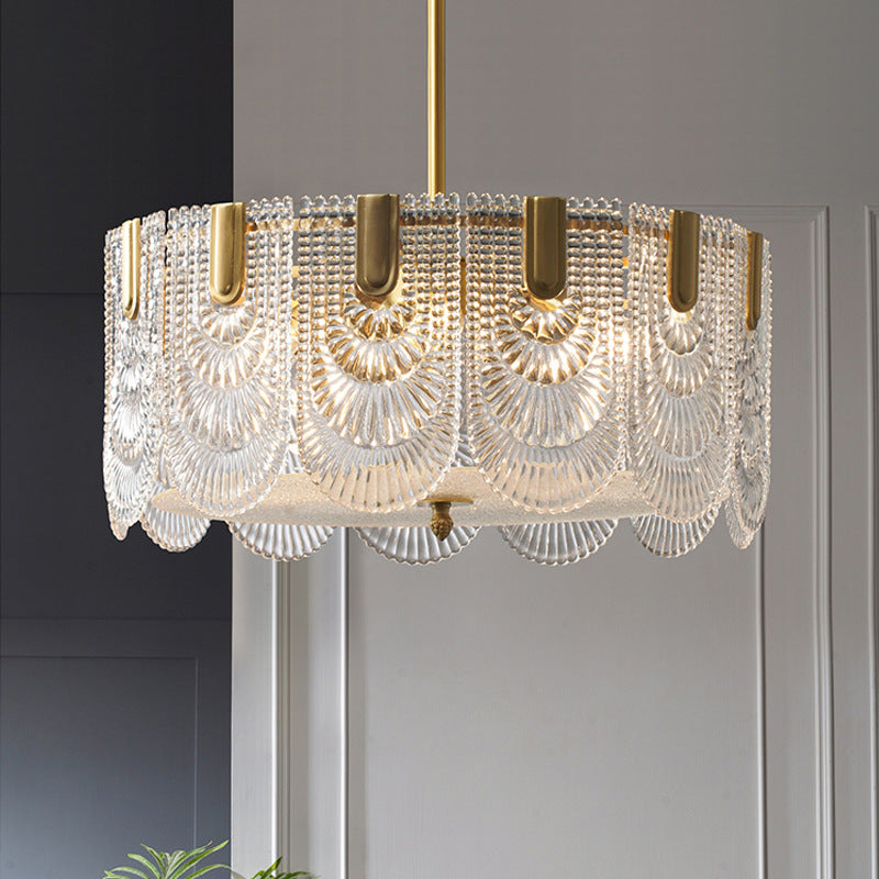 Crystal Glass Chandelier | Brass & LED Elegant | Aurorae