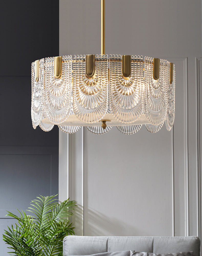 Crystal Glass Chandelier | Brass & LED Elegant | Aurorae