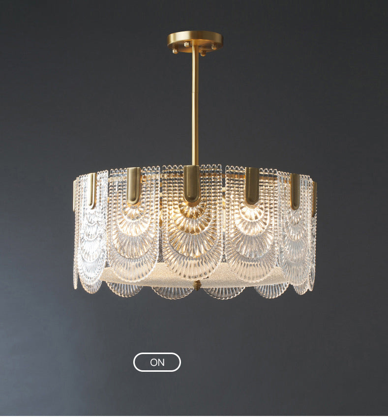 Crystal Glass Chandelier | Brass & LED Elegant | Aurorae