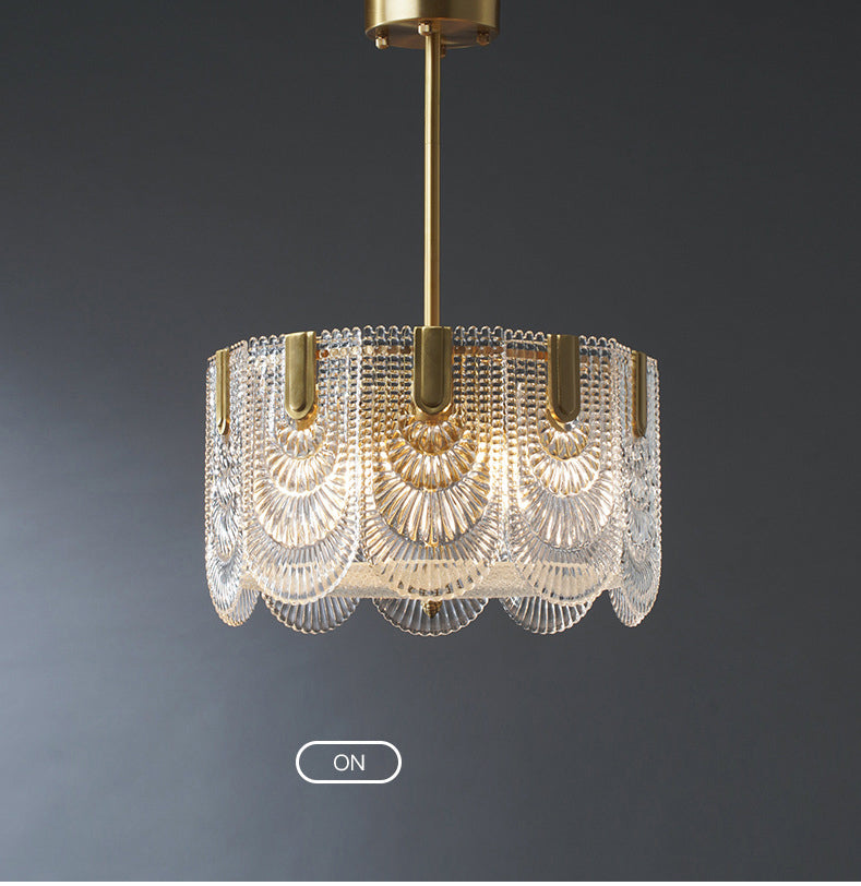 Crystal Glass Chandelier | Brass & LED Elegant | Aurorae