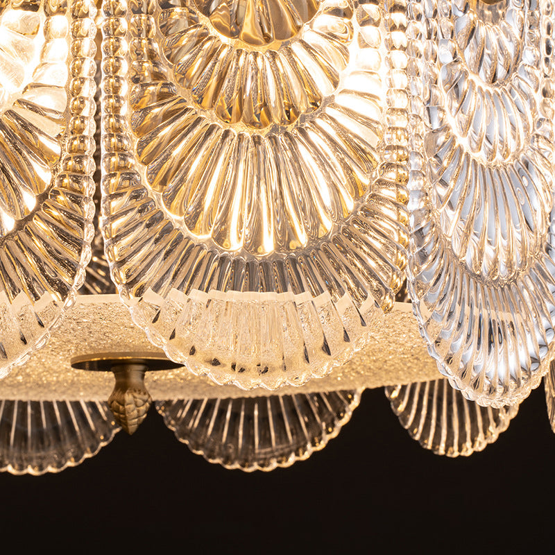 Crystal Glass Chandelier | Brass & LED Elegant | Aurorae