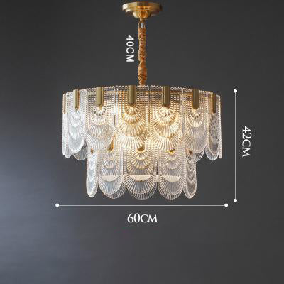 Crystal Glass Chandelier | Brass & LED Elegant | Aurorae
