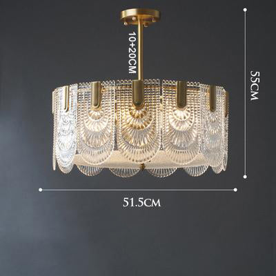 Crystal Glass Chandelier | Brass & LED Elegant | Aurorae