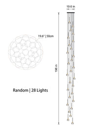 Thumbnail for Ethereal Cascade sculptural crystal pendant light enhancing a modern living room ambiance.