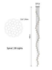 Thumbnail for Unlit Ethereal Cascade pendant, focusing on the clarity and quality of its sculptural crystal design.