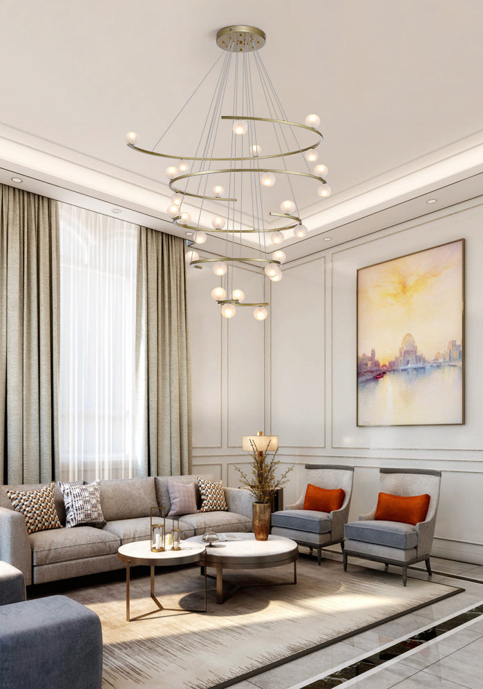 Large chandelier high ceilings