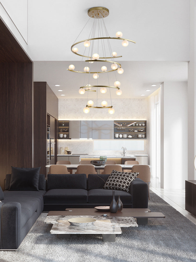 Lifestyle image of the 22-light chandelier in a luxurious foyer, radiating elegance.