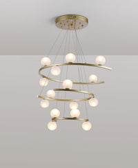 Thumbnail for Top view of the 16-light chandelier, emphasizing its circular arrangement.