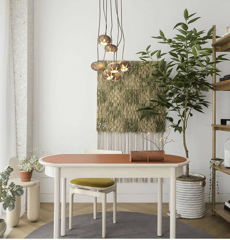 Flower Wooden Chandelier | Natural Brass LED | Aurorae