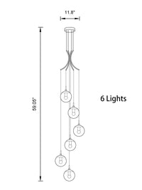 Thumbnail for Glass Ball Pendant Light in Cognac