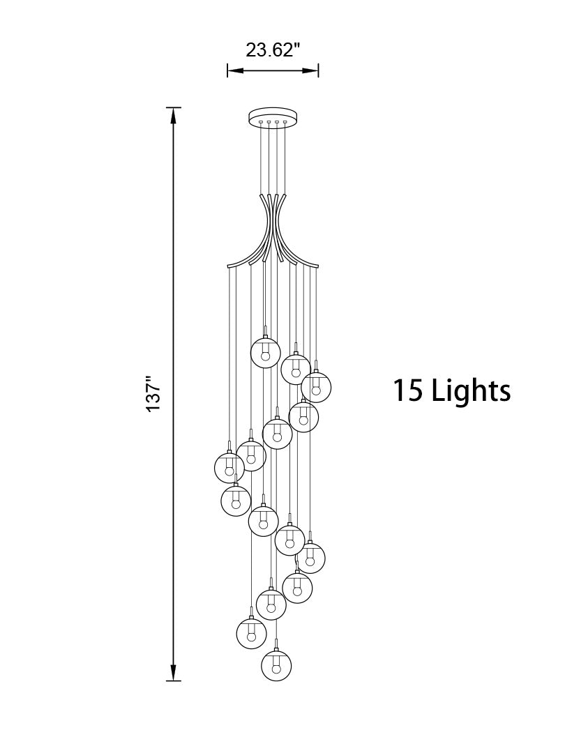 Glass Ball Pendant Light in Cognac