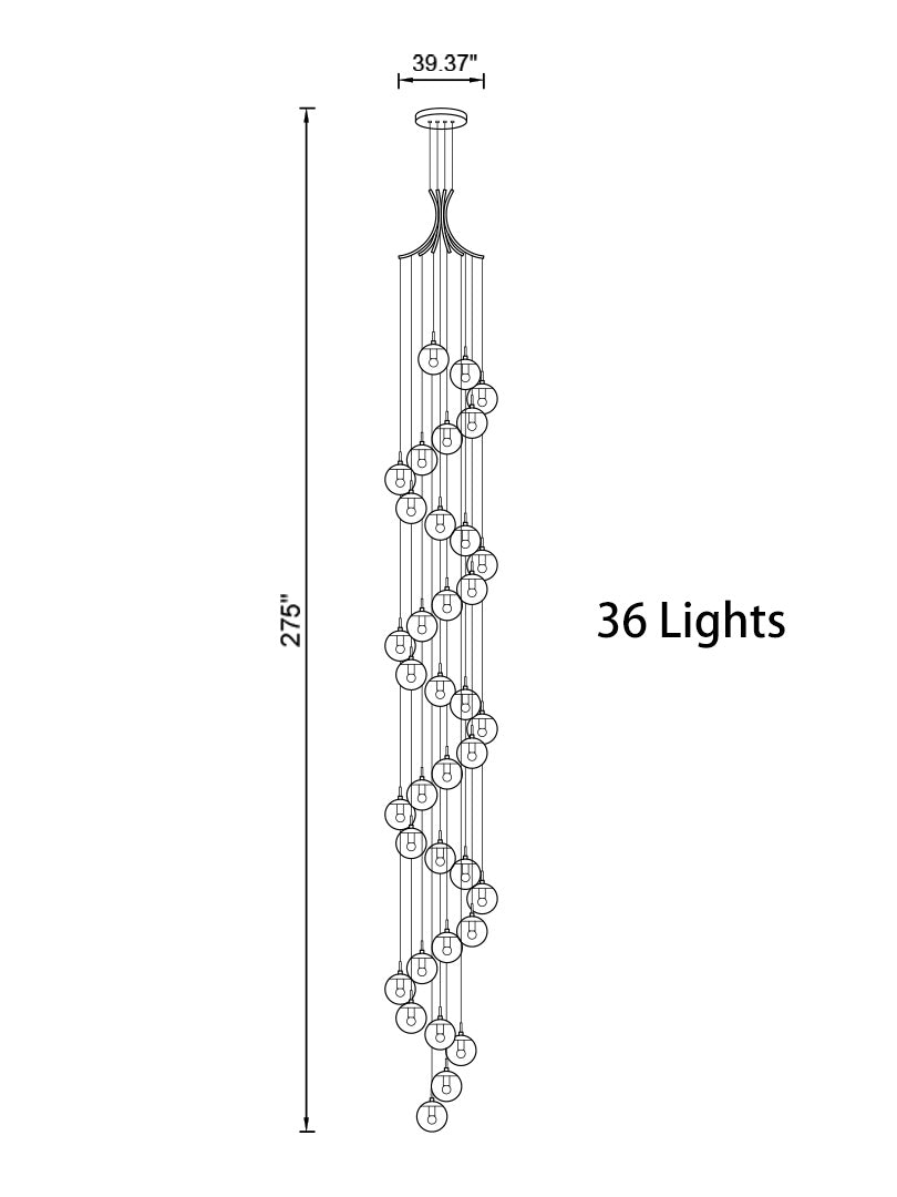 Glass Ball Pendant Light in Cognac