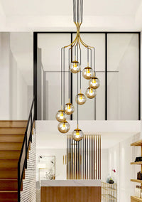 Thumbnail for Glass Ball Pendant Light in Cognac