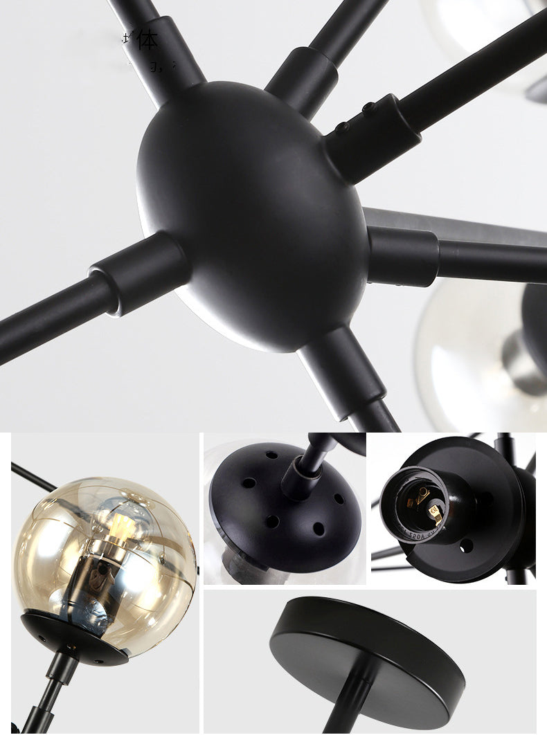 Glass Molecular Chandelier | Modern Globe LED | Aurorae