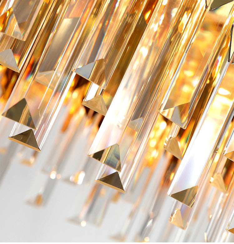 Golden Rectangular French Crystal Chandelier | LED | Aurorae