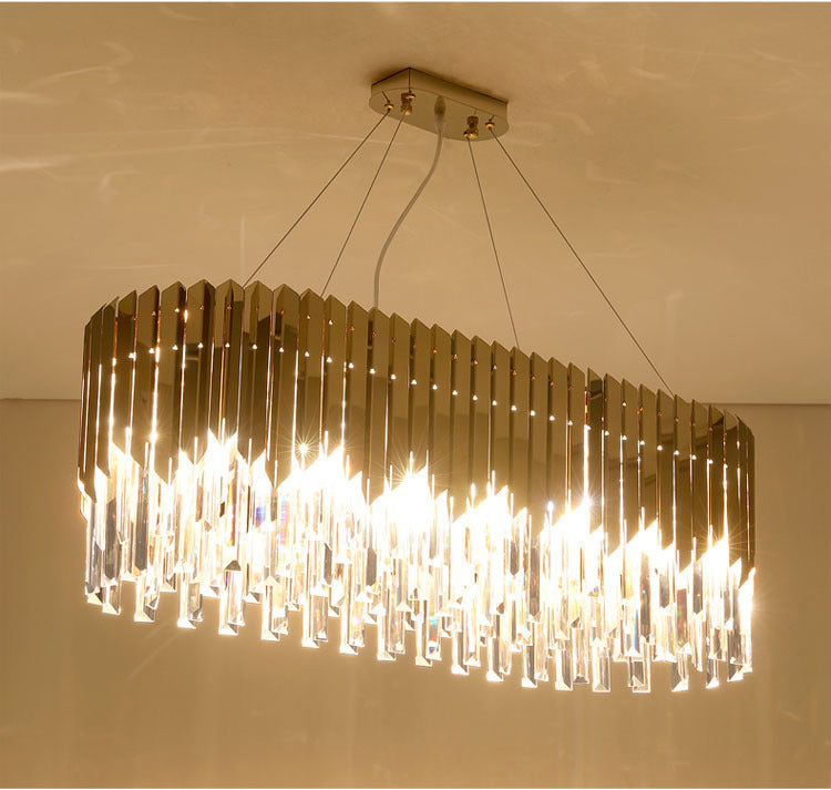 Golden Rectangular French Crystal Chandelier | LED | Aurorae