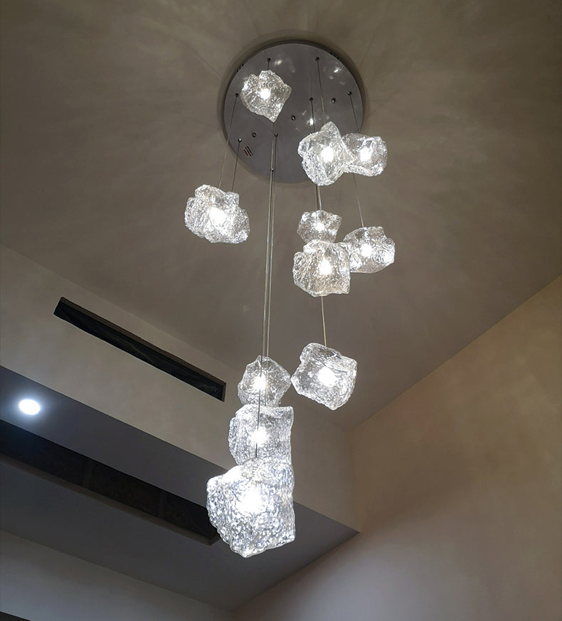 Top view of the 15-light variant, emphasizing its circular arrangement of stone-like shades.