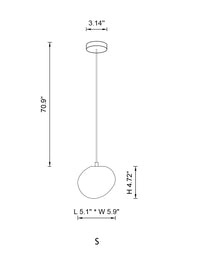 Thumbnail for Close-up of a single small (S) globe, emphasizing its delicate, satin glass finish.