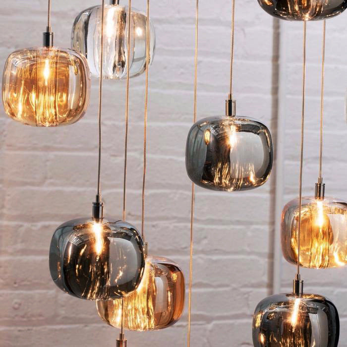 Gorgeous Glass Pendant Light | Organic Chrome LED | Aurorae