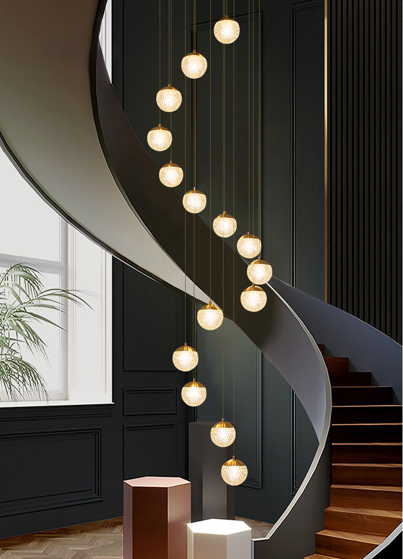 Sparkling LED Chandelier | Glass & Brass Modern | Aurorae